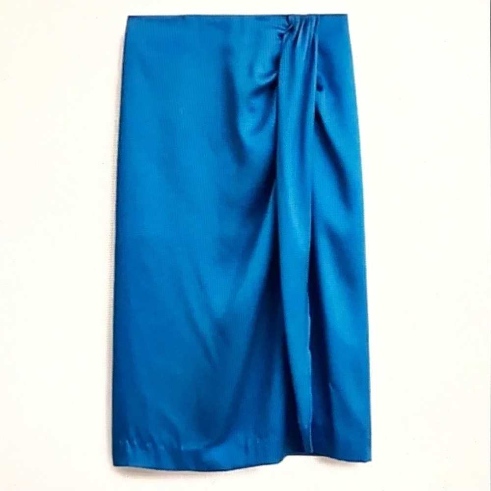 J. CREW Satin Sarong Skirt Turquoise Blue NWT Women’s Plus Size 16